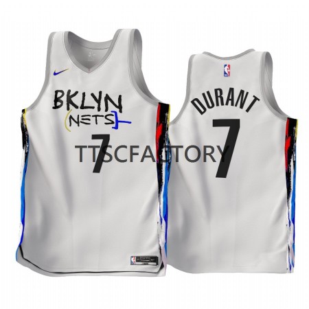 Maglia NBA Brooklyn Nets Kevin Durant 7 Nike 2022-23 City Edition Bianco Swingman - Uomo